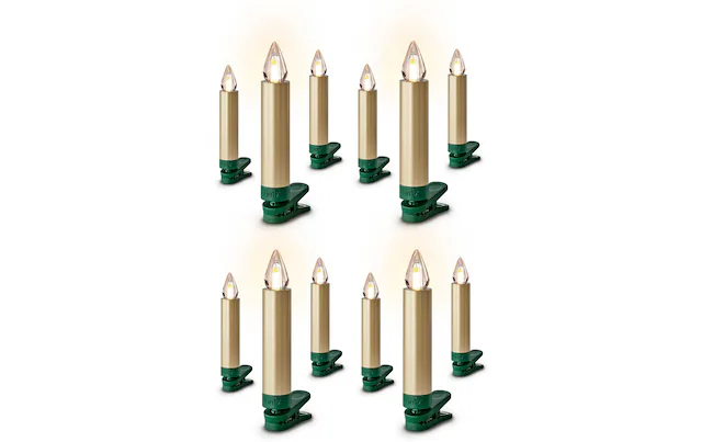 lumix LED-Christbaumkerzen »Lumix LED SuperLight Flame 12er-Starter Set« 12 Stk.-flammig