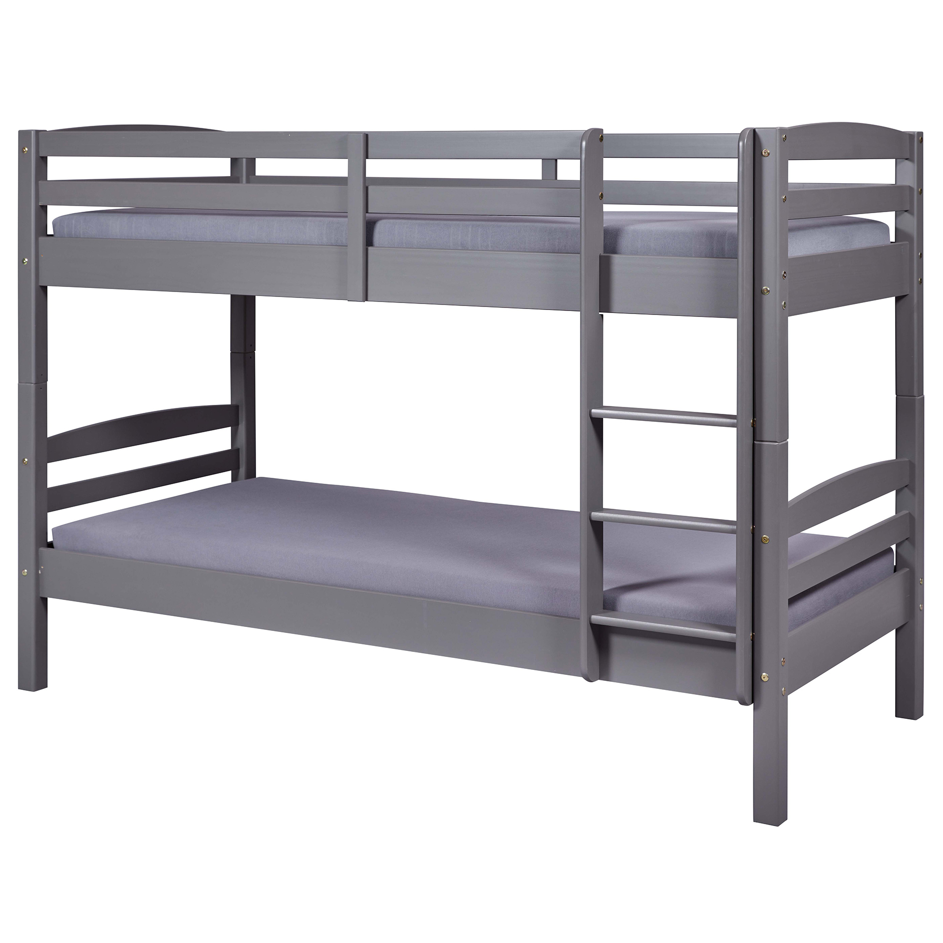 Etagenbett LAVIUS - grau - 2 Einzelbetten - 2x 90x200 cm