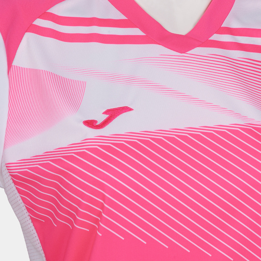 Camiseta sem mangas Joma Supernova II rosa fluorescente e branca