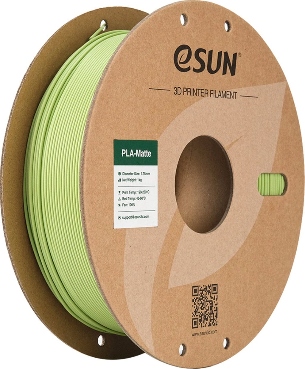 eSUN  PLA-Matte Matcha Green, 1,75 mm / 1000 g    Kostengünstiges Filament für Modelle mit matter Oberfläche