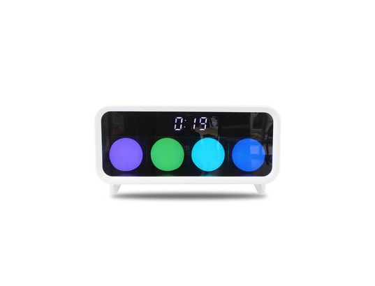 METRONIC - Réveil avec chargeur sans fil par induction, effets lumineux