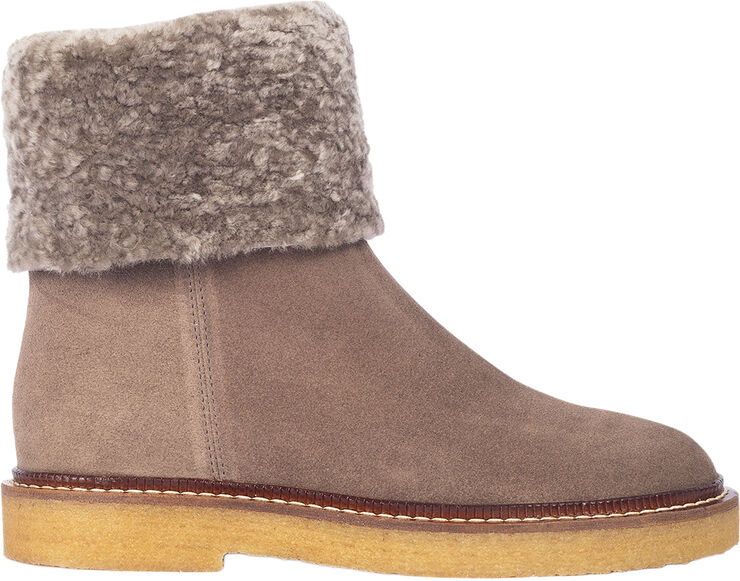 ANGULUS Ruskindsstøvle med blødt lammeuldsf 1780/2994 taupe/taupe