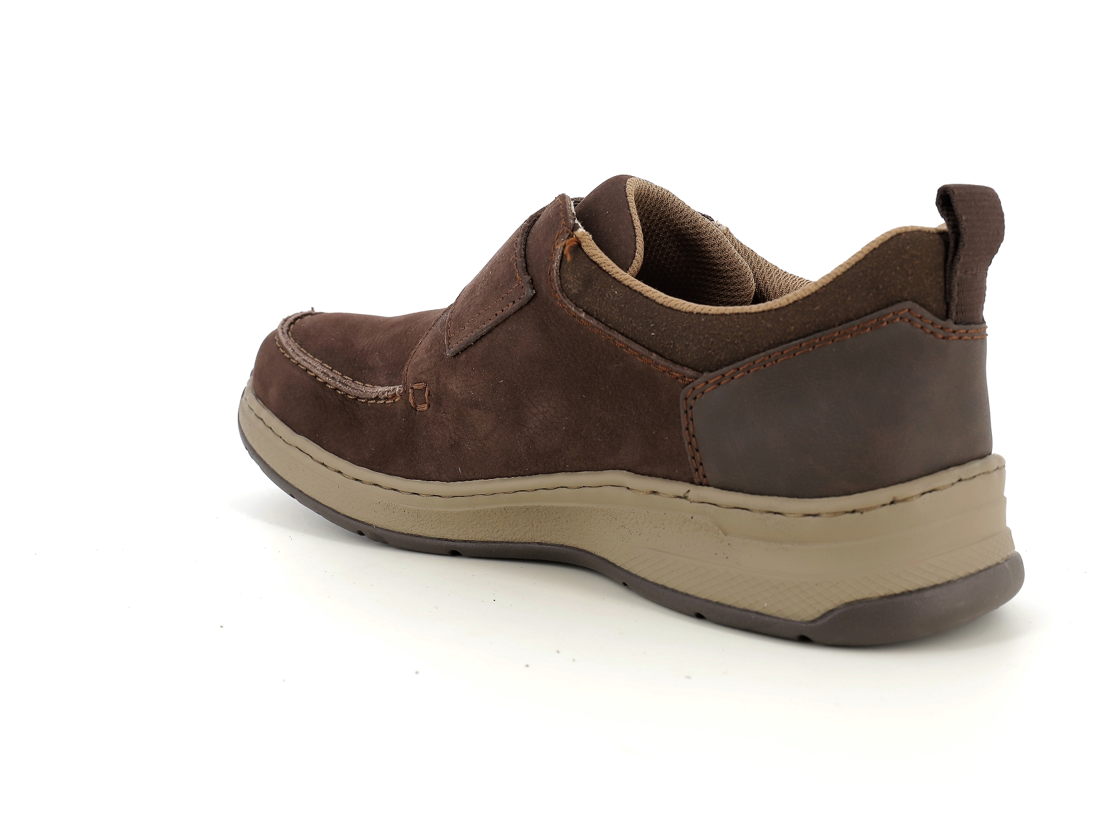 Rieker-14358 Nubuck huilé Marron Foncé