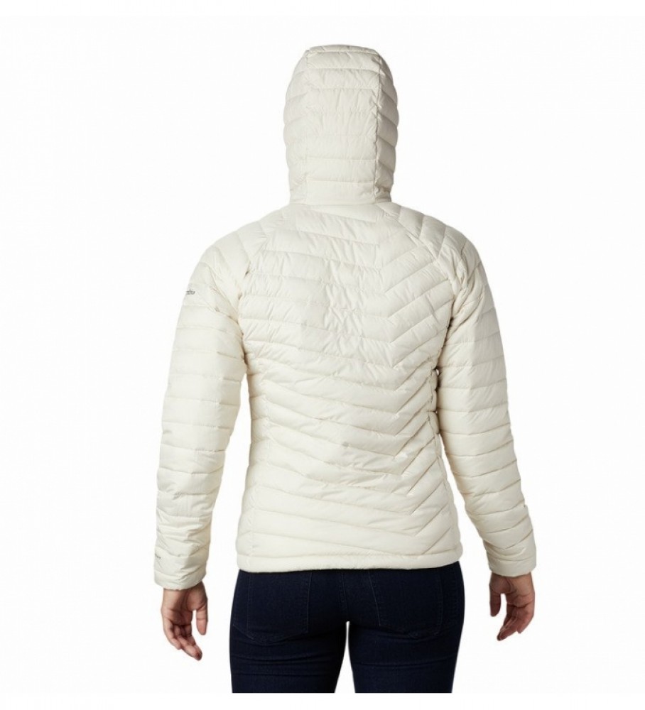 Casaco com capuz Columbia Powder Lite para meninos, branco