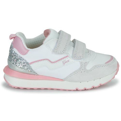 Geox - J FASTICS GIRL - Blanc / Rose / Argenté