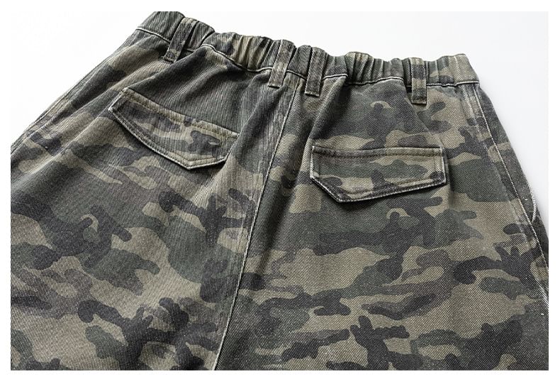 Shineon Studio - Camouflage Cargo Shorts met hoge taille