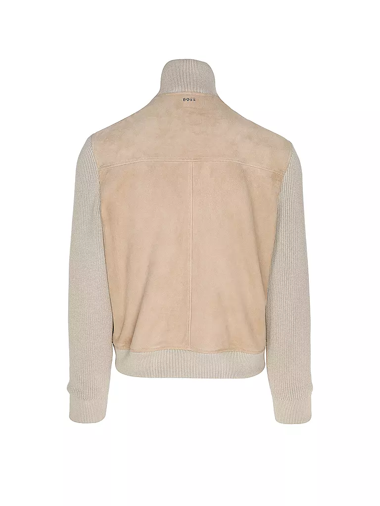 BOSS Lederjacke  beige