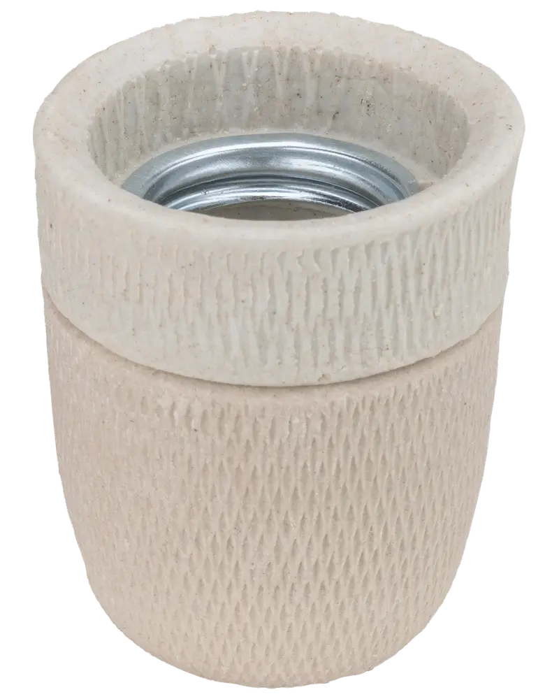 Porcelænsfatning E27 - råhvid