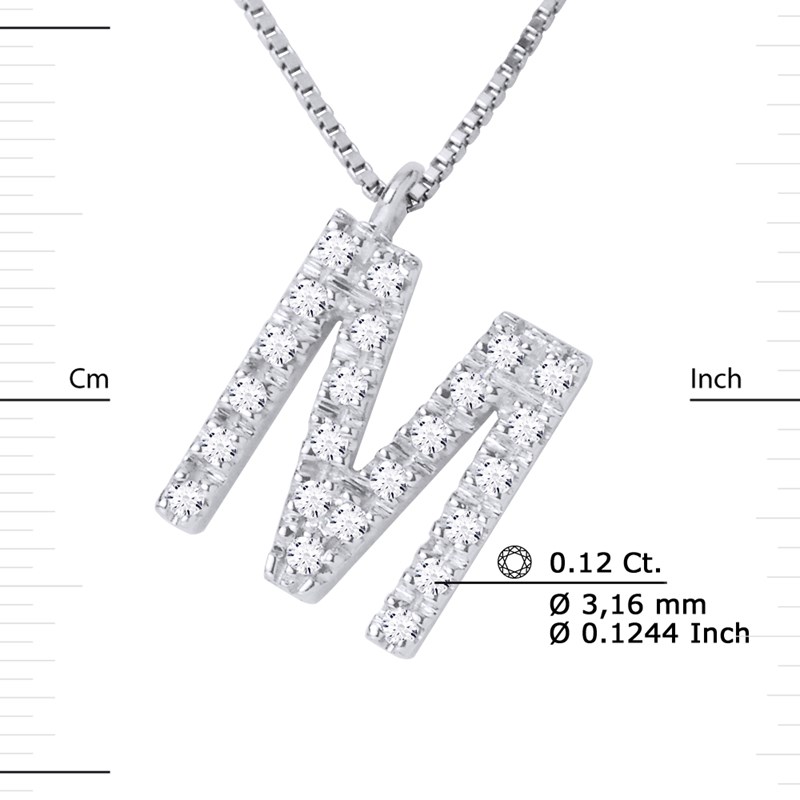 Collier ALPHABET Diamants 0,12 Cts  LETTRE 