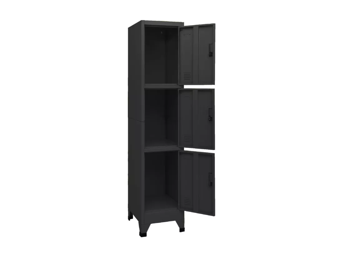 Armoire à casiers Noir 38x45x180 cm Acier