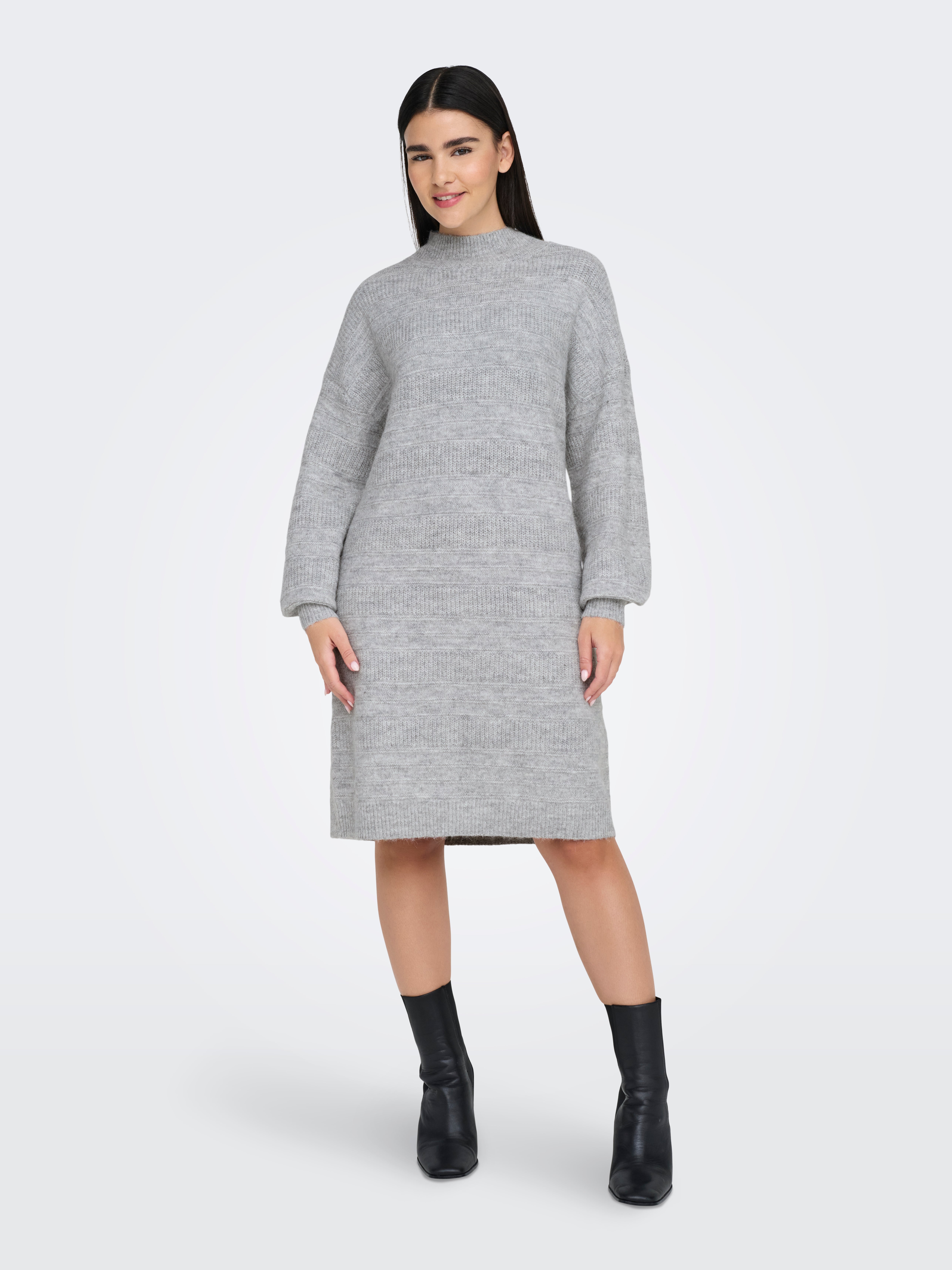 ONLSELESTA Midikleid Light Grey Melange