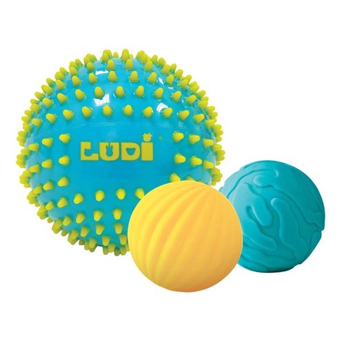 3 balles sensorielles bleues - LUDI