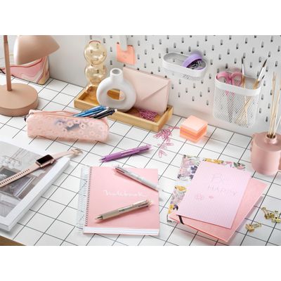 Frixion Ball 4 Couleurs - Roller encre gel effaçable - corps rose - pointe fine