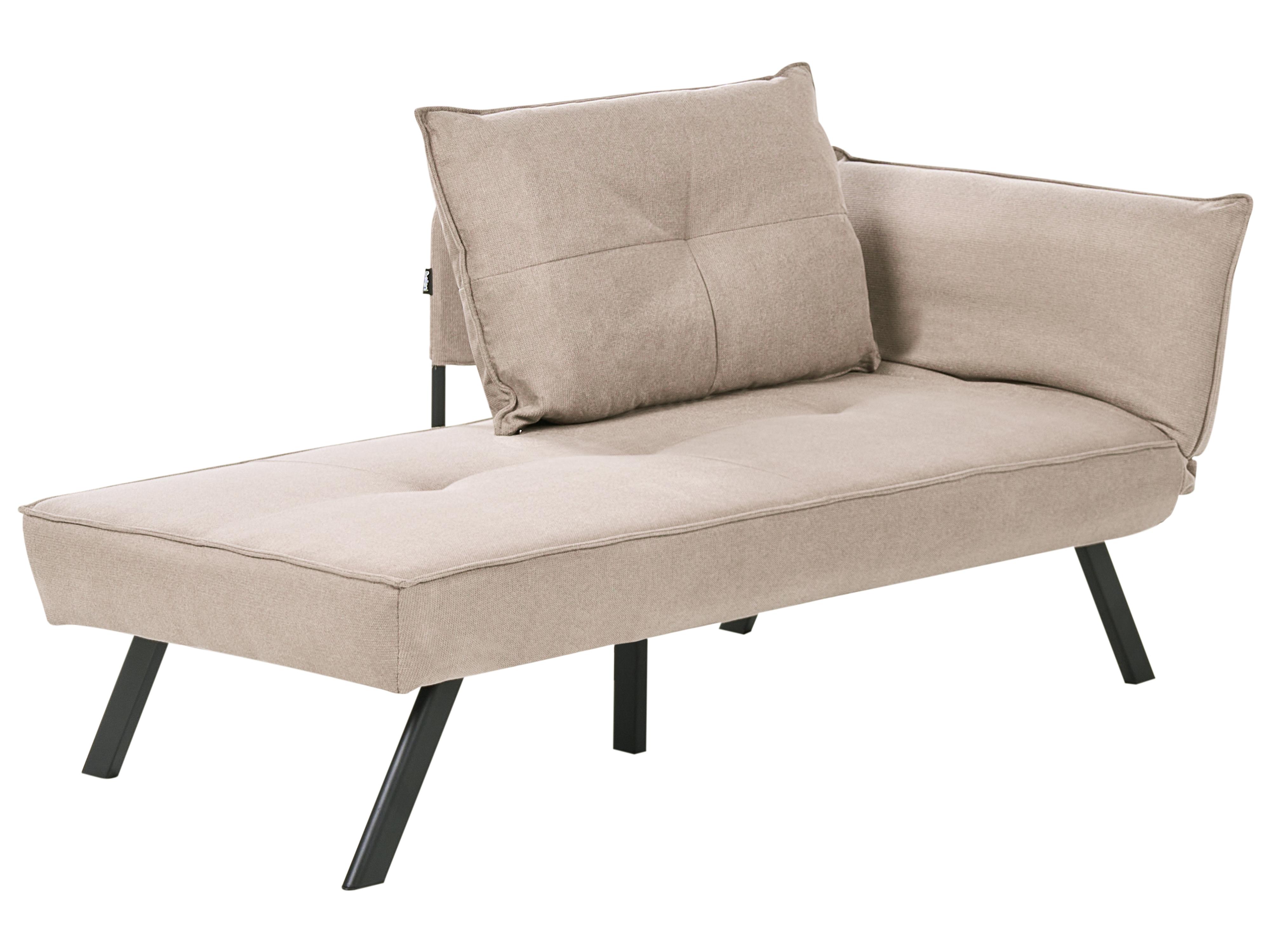 Rechtszijdige chaise longue ROCAMADOUR Stof Taupe