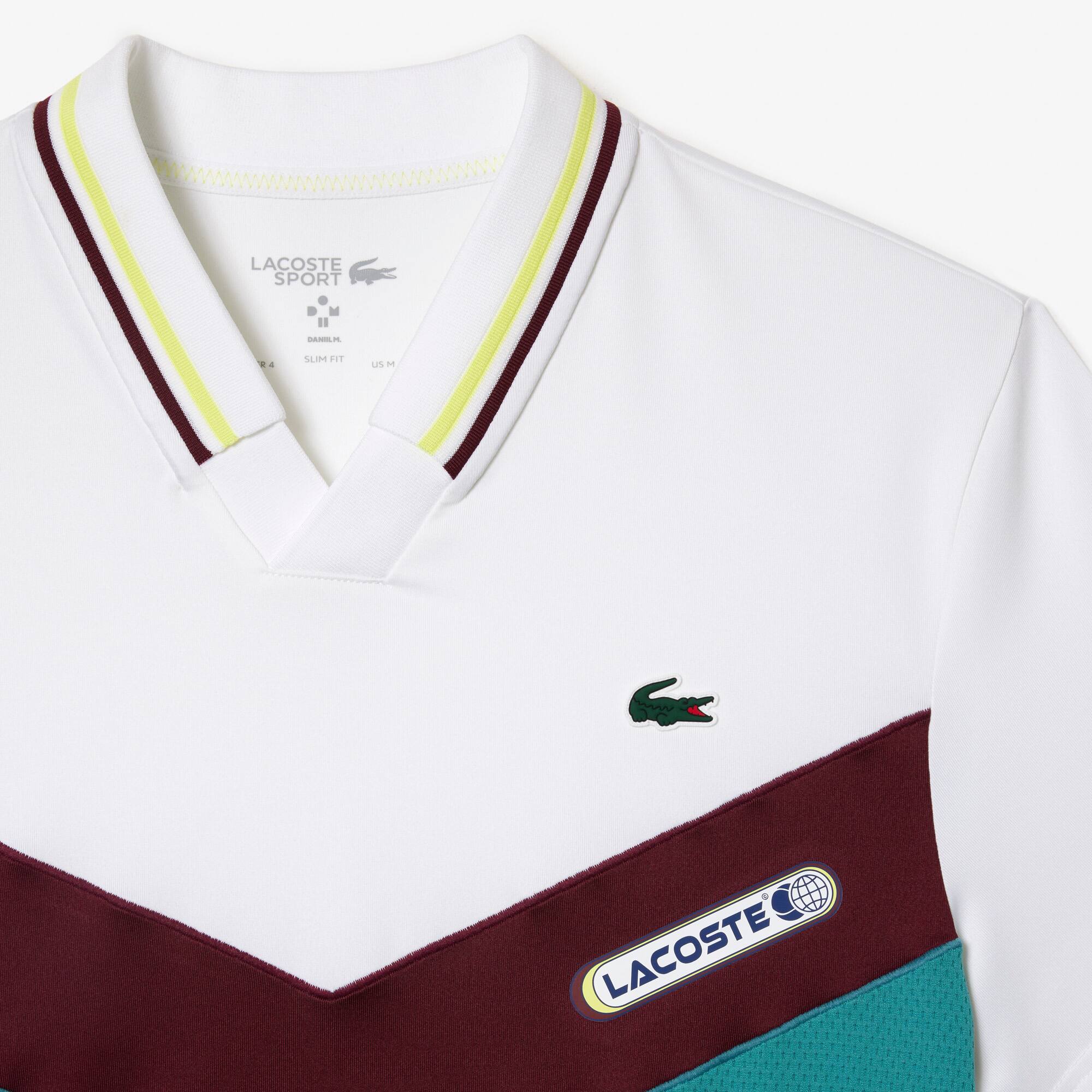 Slim Fit LACOSTE Tennis x Daniil Medvedev Poloshirt mit nahtlosem Effekt Kurze Ärmel - Weiss - Lacoste - Herren
