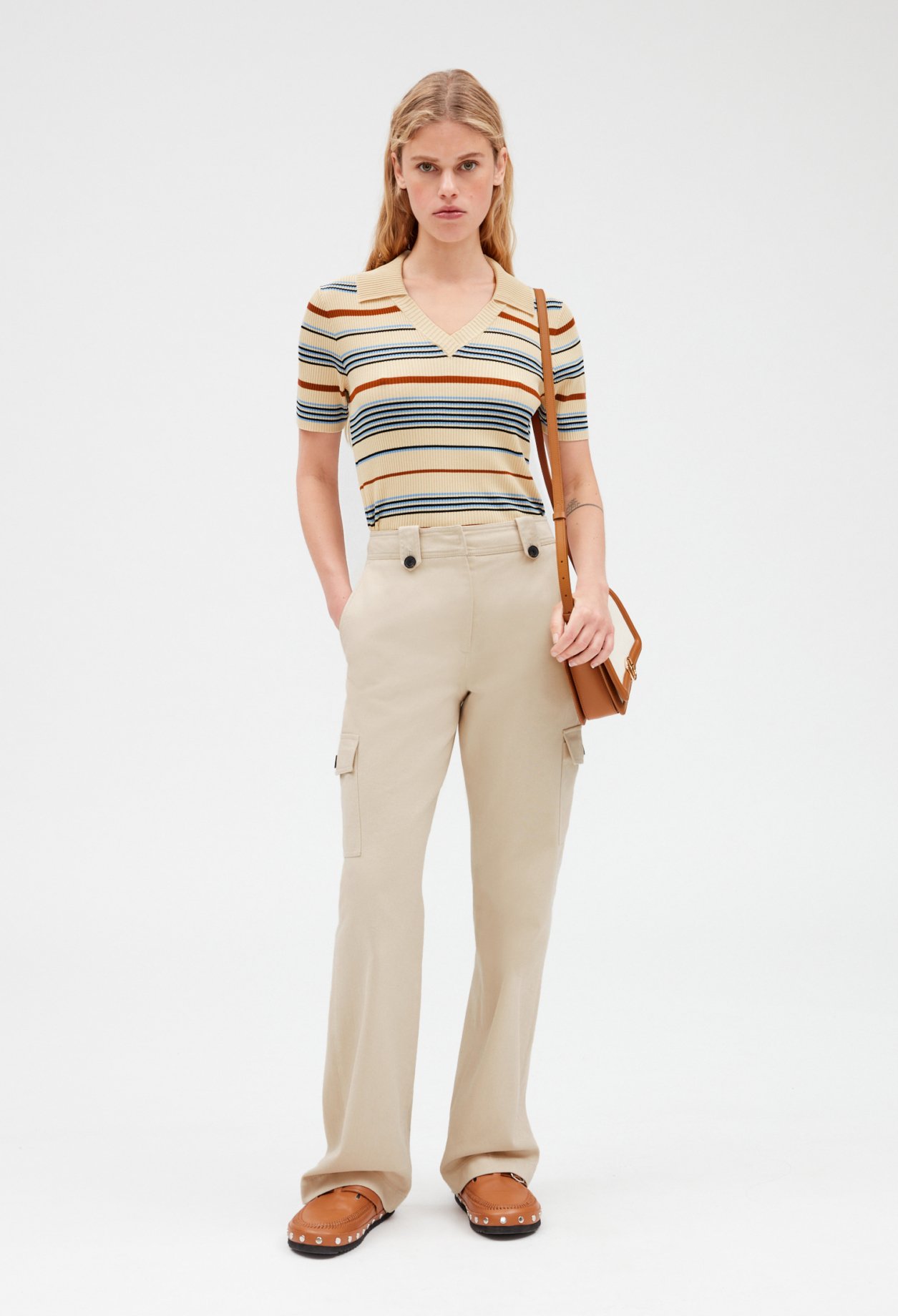Pantalon cargo beige