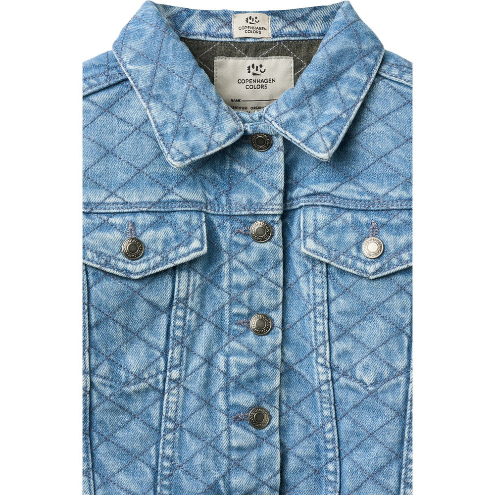 Køb COPENHAGEN COLORS Lt. Washed Blue Quilt Organic Quiltet Denim Jakke