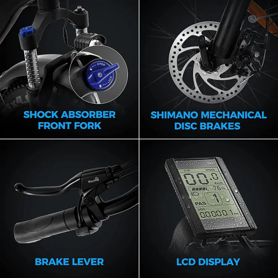 Liquidação! Bicicleta elétrica para uso externo com bateria de lítio de 48V / 15Ah