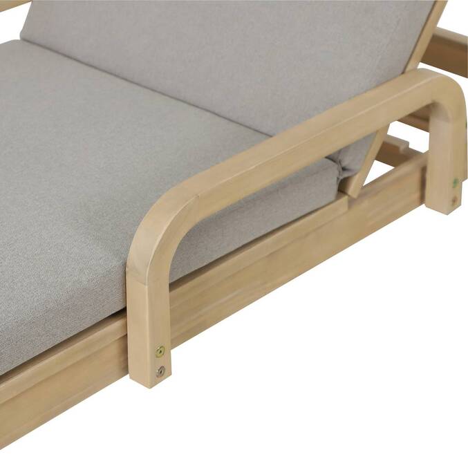 Lit de piscine PAPOUASIE Beige / Acacia