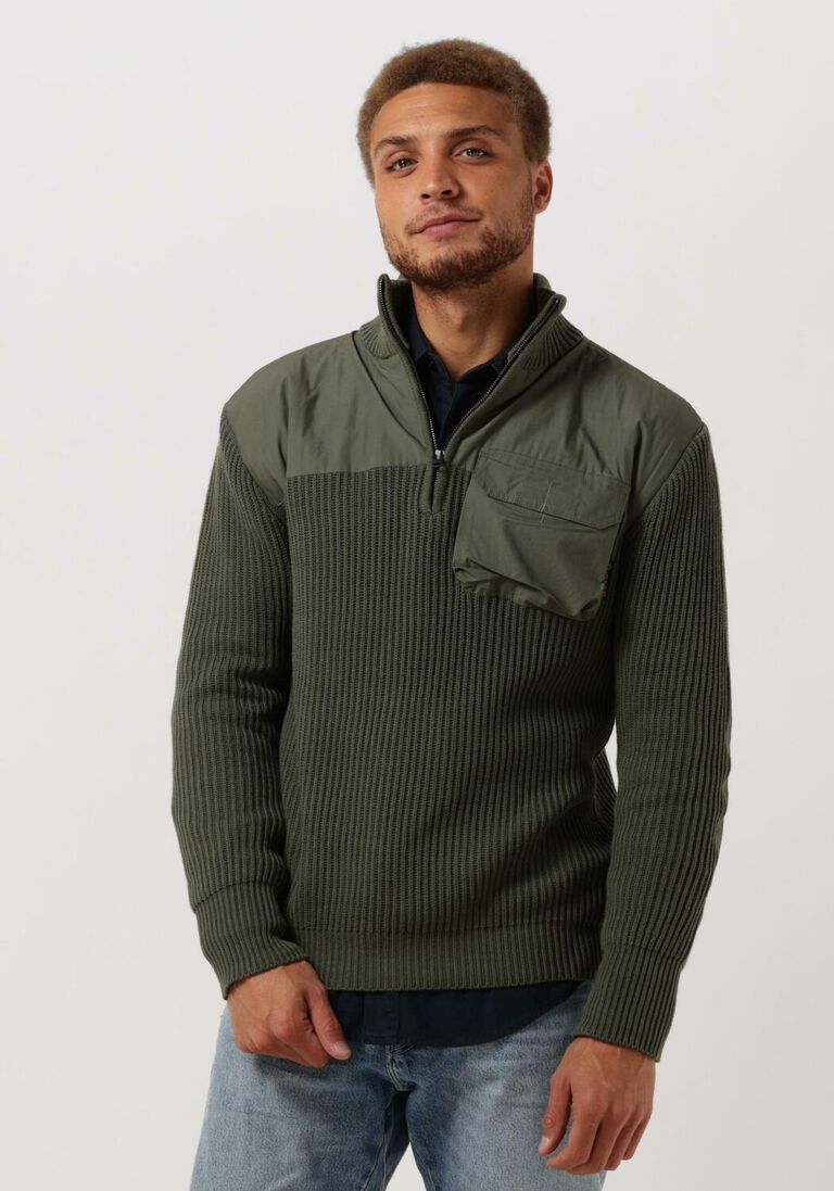 G-STAR RAW groene g-star raw sweater army half zip knit