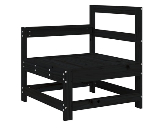 VIDAXL - Canapés d'angle de jardin 2 pcs noir bois de pin massif