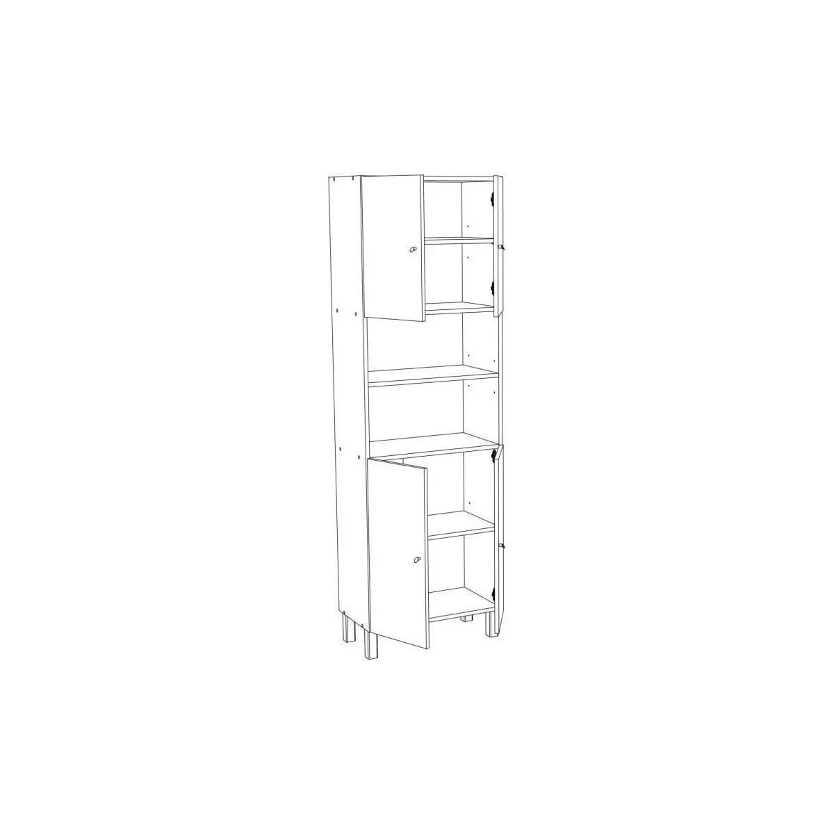 Corail Armoire SDB - Blanc Laqué