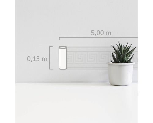Rand 93647-1 Alleen Randen 9 zelfklevende meander wit 5 m x 13 cm