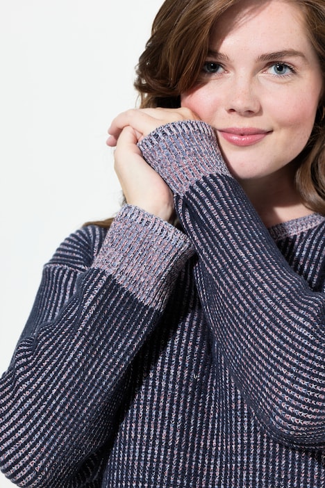 Pullover, Strickmuster, Rundhals, Langarm, Biobaumwolle