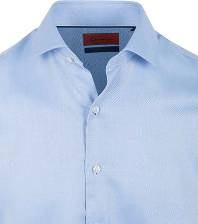 Suitable Overhemd Dubbelmanchet Blauw DM-03 Uni Blue kopen