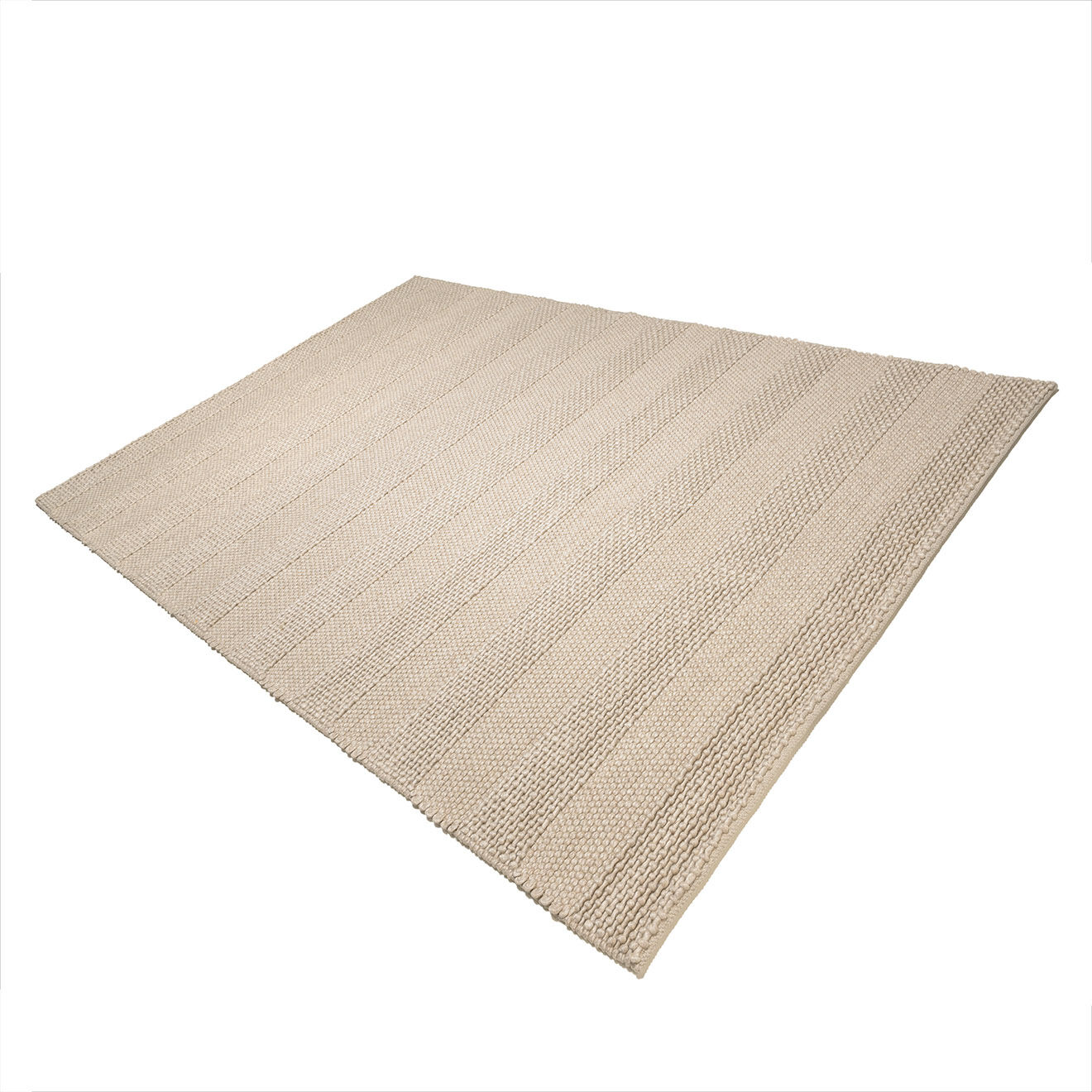 Macabane Tapis en Laine tissée Quentin beige - 290x200 cm