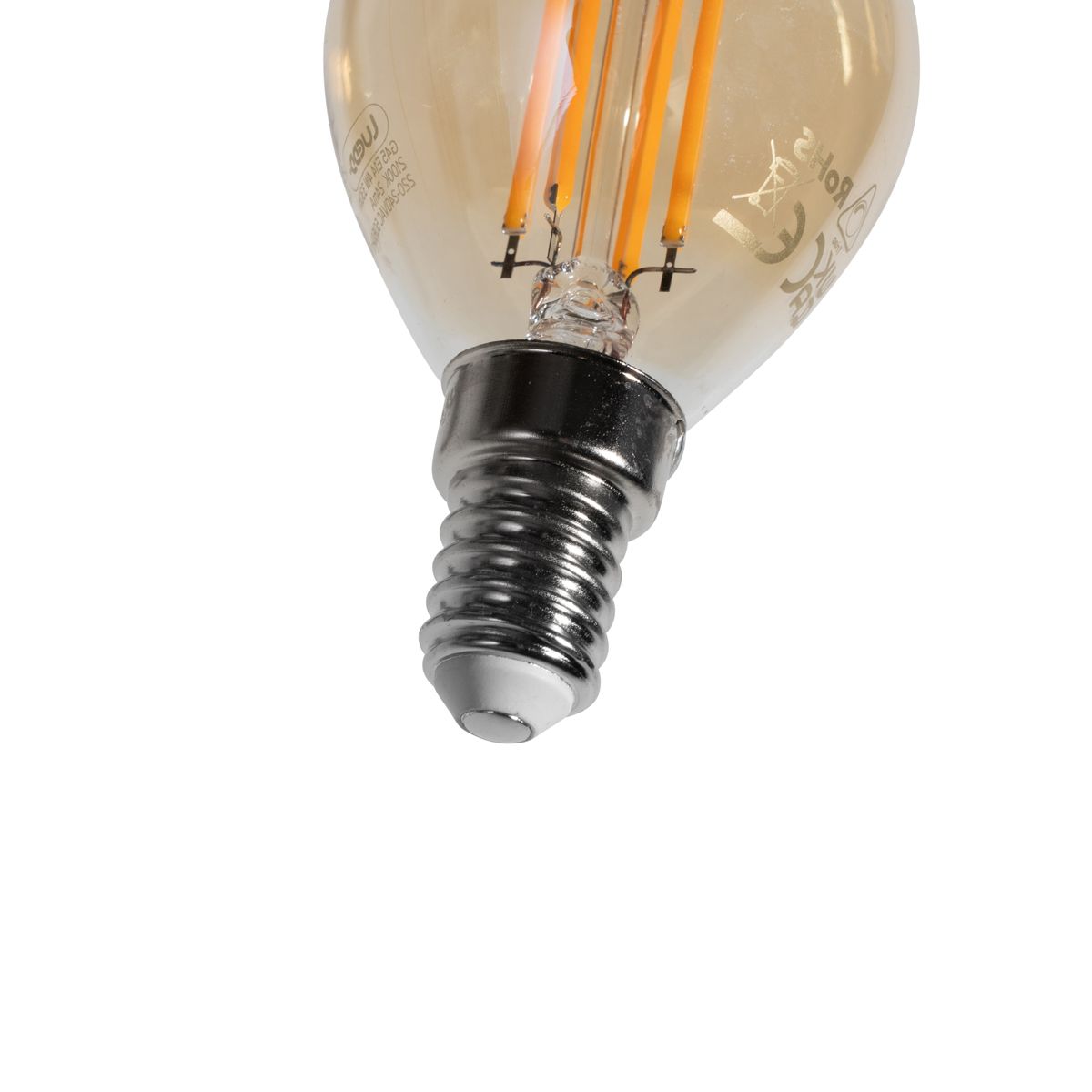 Set van 5 E14 LED lampen G45 goud 2W 180 lm 2100K