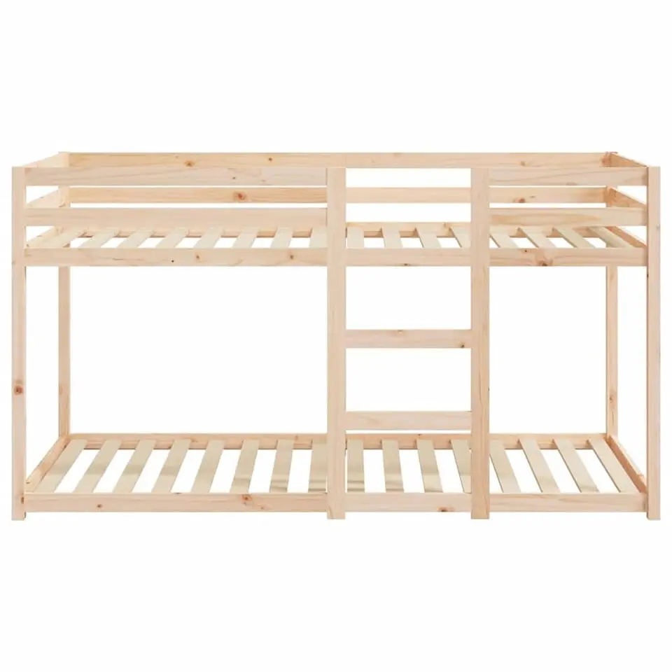 vidaXL - Stapelbed met zijladder - Naturel - Massief grenenhout - 80x200 cm