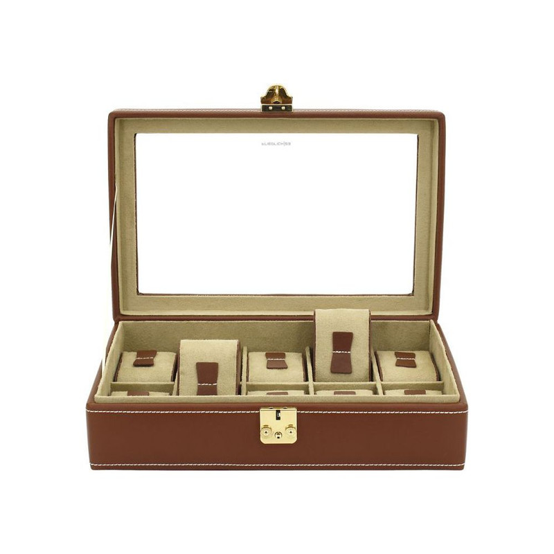 Ecrin 10 montres prestige, Cordoba, cuir marron camel
