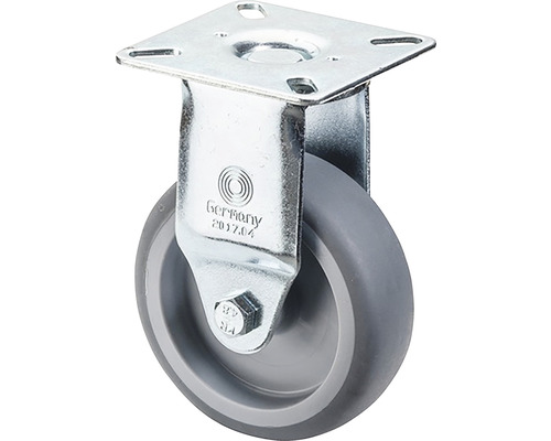 BS wielen, zwenkwiel A310.A80.075, rubber Ø 75 mm, tot 60 kg, met plaat 60x60 mm