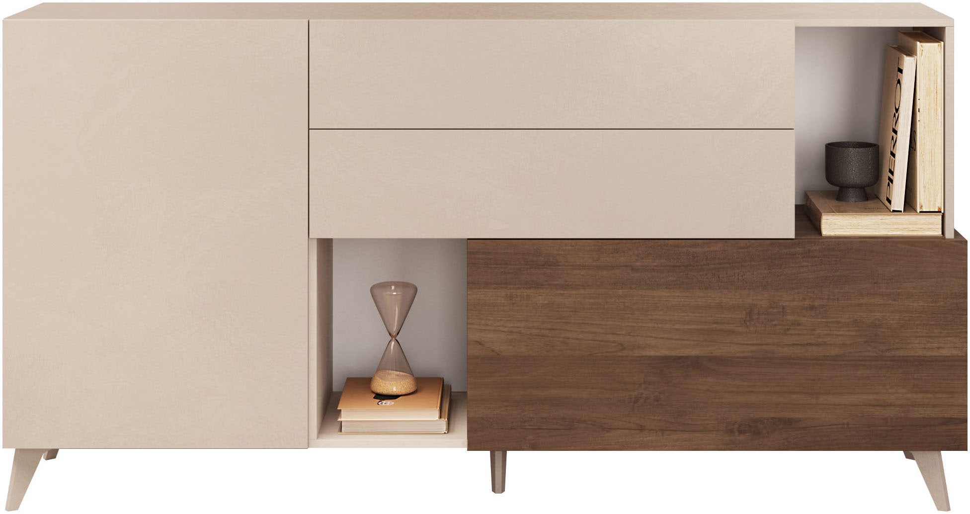 INOSIGN Sideboard »Monaco in Breite 181 cm, Anrichte mit Tür, Klappe und 2 Schubkästen« Stauraumschrank – sanftes Schliessen, edles Design, viel Platz