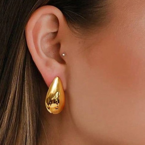 Boucles d'oreilles gouttes - Laiton plaqué or