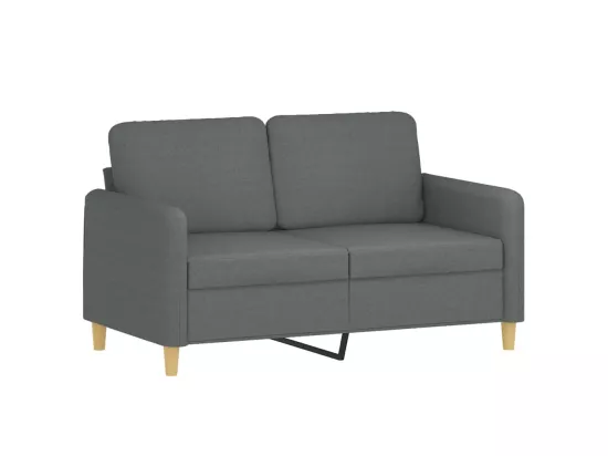 Canapé à 2 places Gris foncé 120 cm Tissu