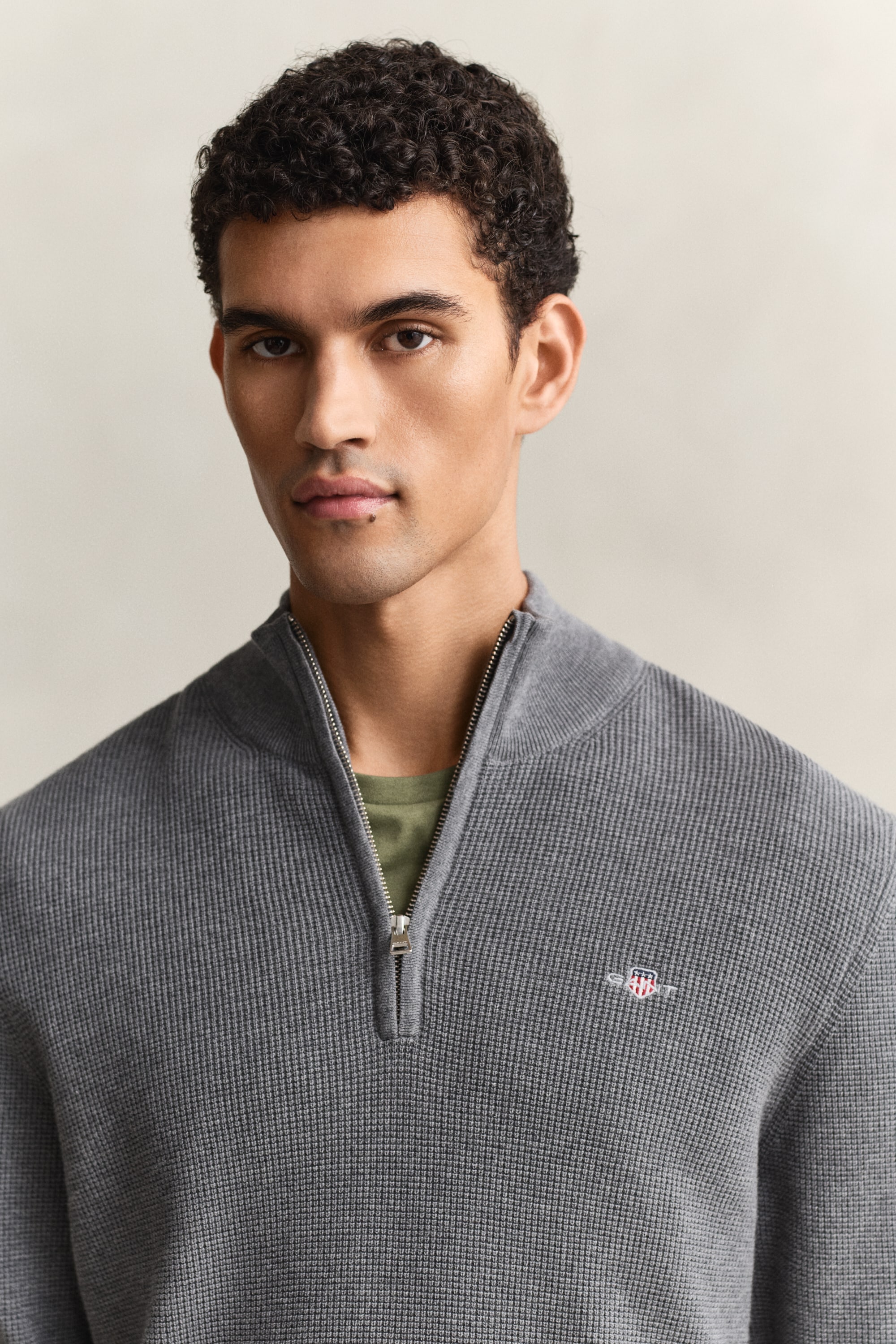 Gant Troyer »MICRO TEXTURED COTTON HALF ZIP« Regular fit mit Troyerkragen