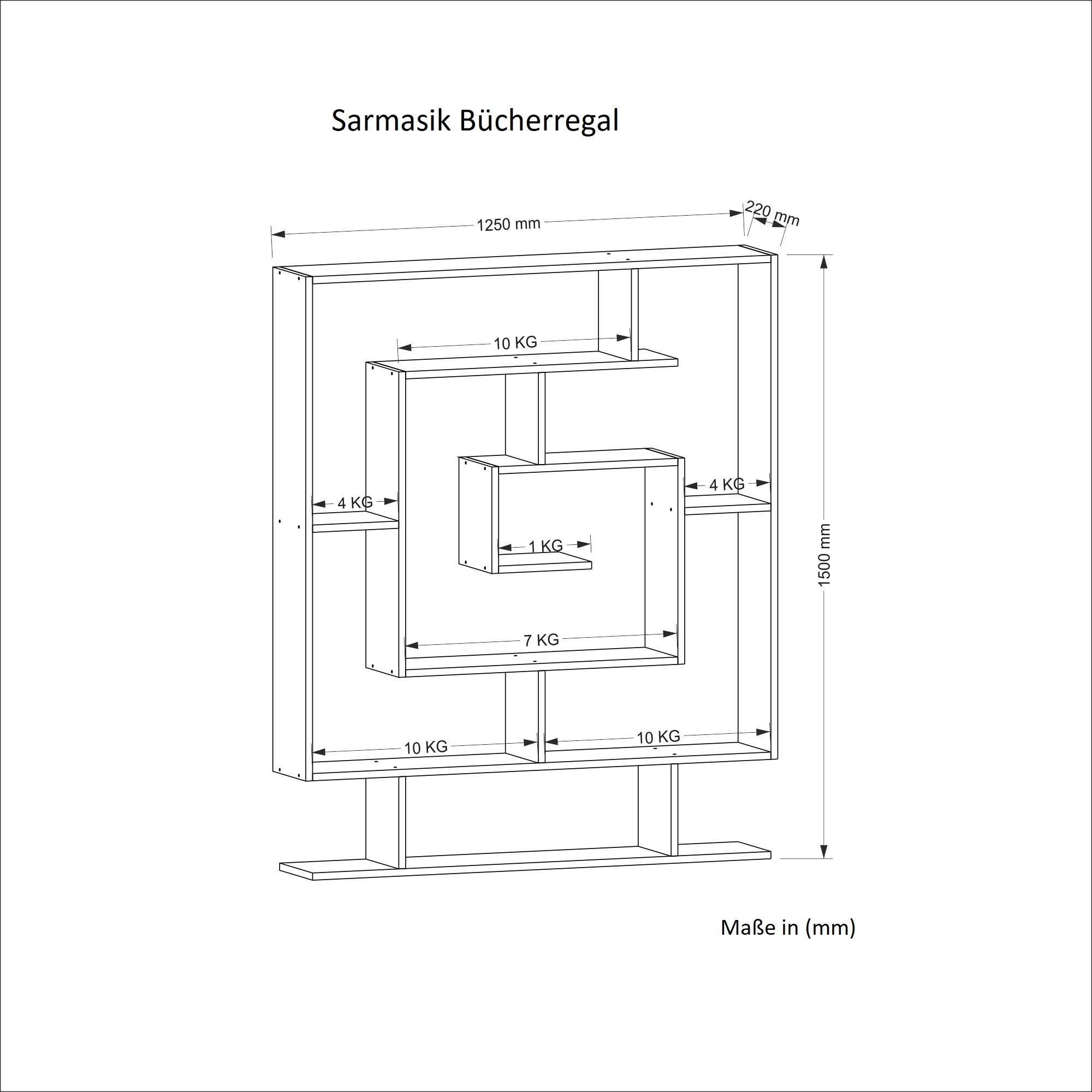 Bücherregal Sarmasik Wenge Farbvariante: Rot, Größe: M