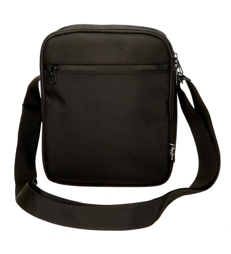 Bolsa de ombro grande Pepe Jeans Leighton para tablets, preta.