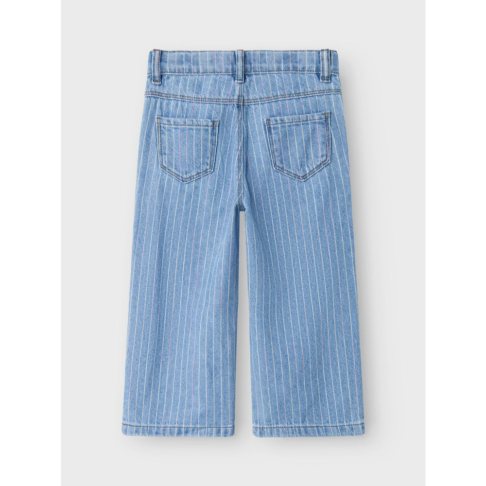 Køb Name It Light Blue Denim Multi Rose Wide Stripe Jeans
