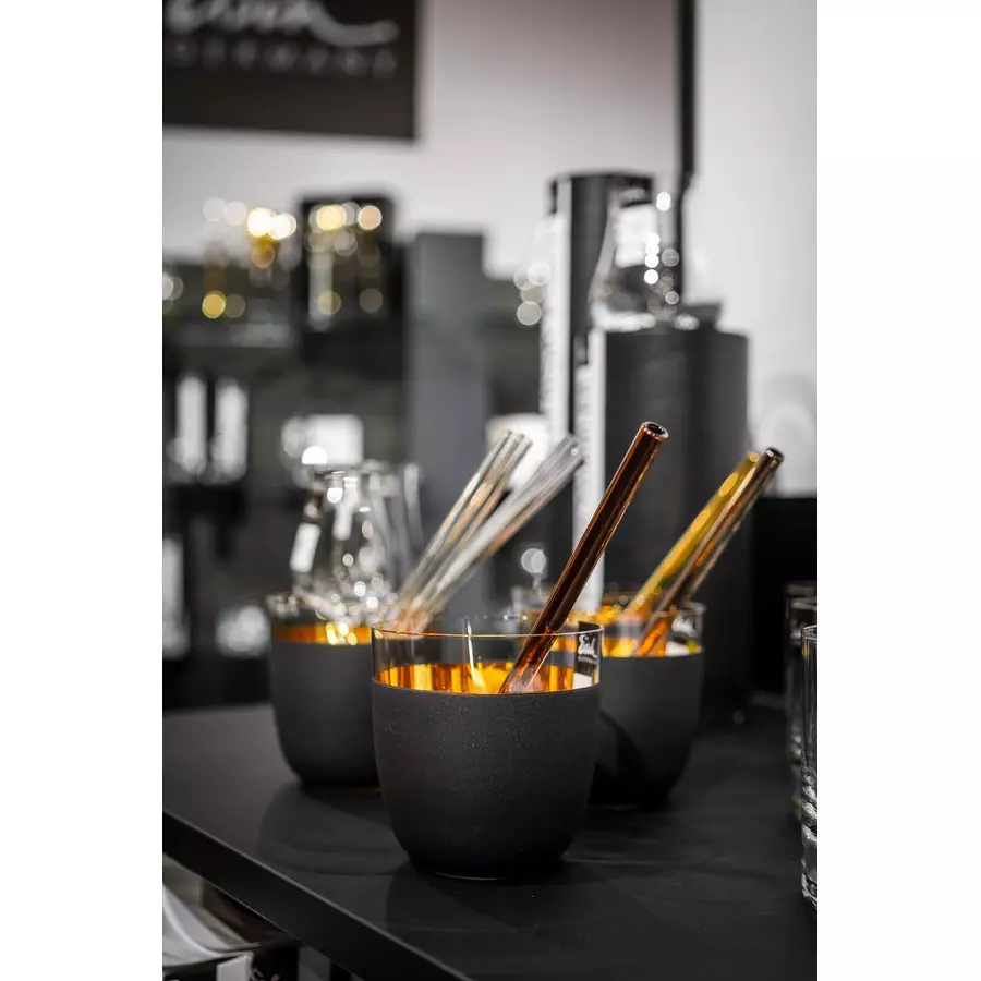 Eisch Glas-Trinkhalm Gentleman 20 cm kupfer
