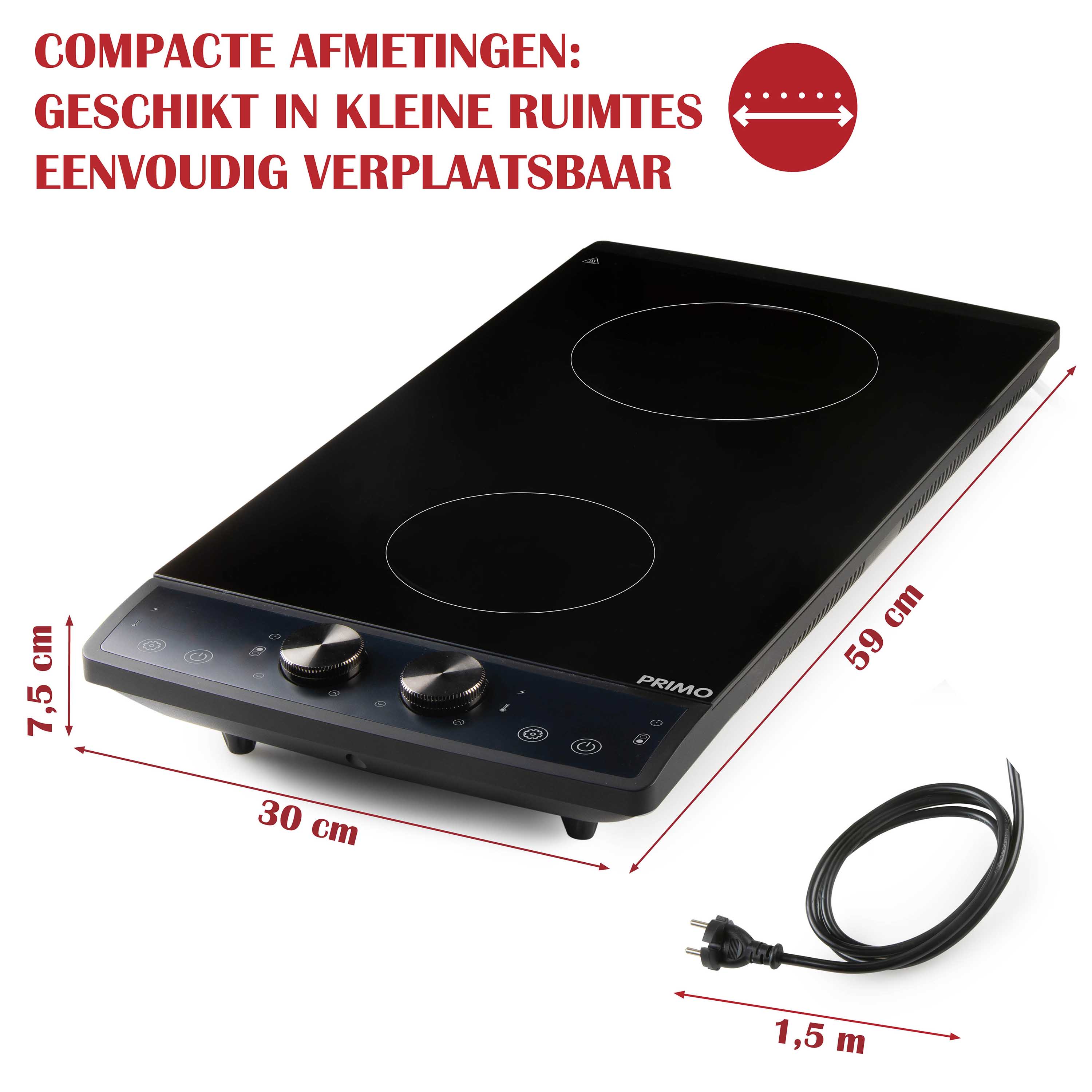 PRIMO PR304IKP dubbele verticale inductiekookplaat