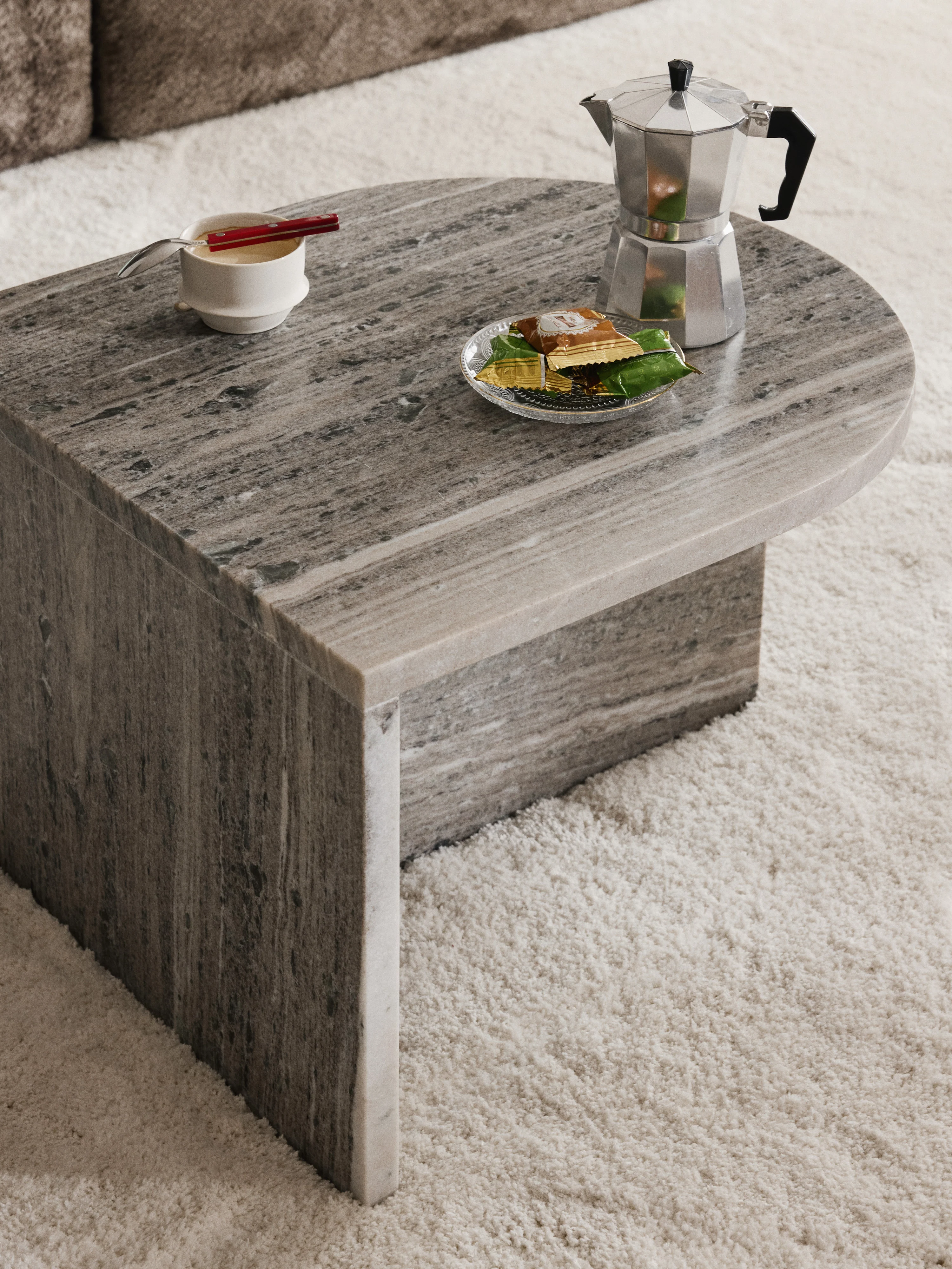 Ovale marmeren salontafel Leander