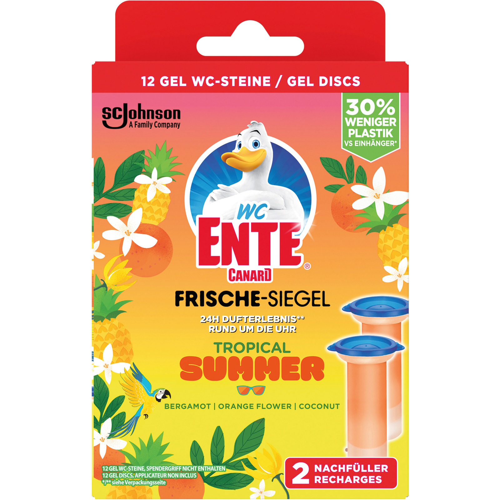 WC Ente Frische-Siegel Refill Tropical Summer 2 x 36 ml