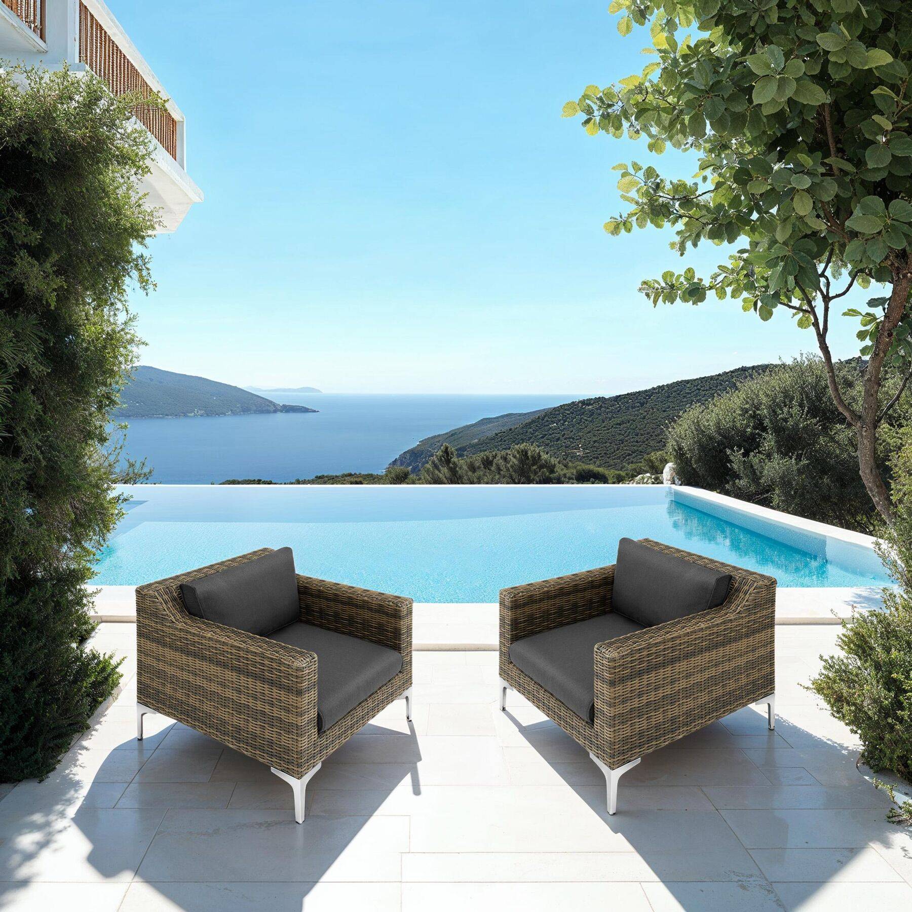 Modulares Rattanset Villanova Set 5 2-Sitzer