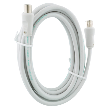 Q-Link coax kabel stekker recht 3 meter wit kabelkeur