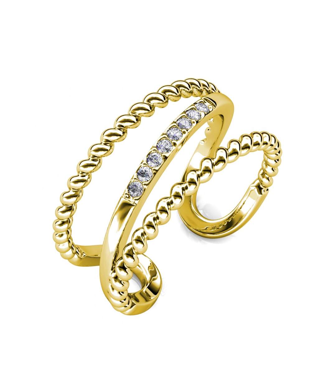 Bague Irving - Doré et Cristal