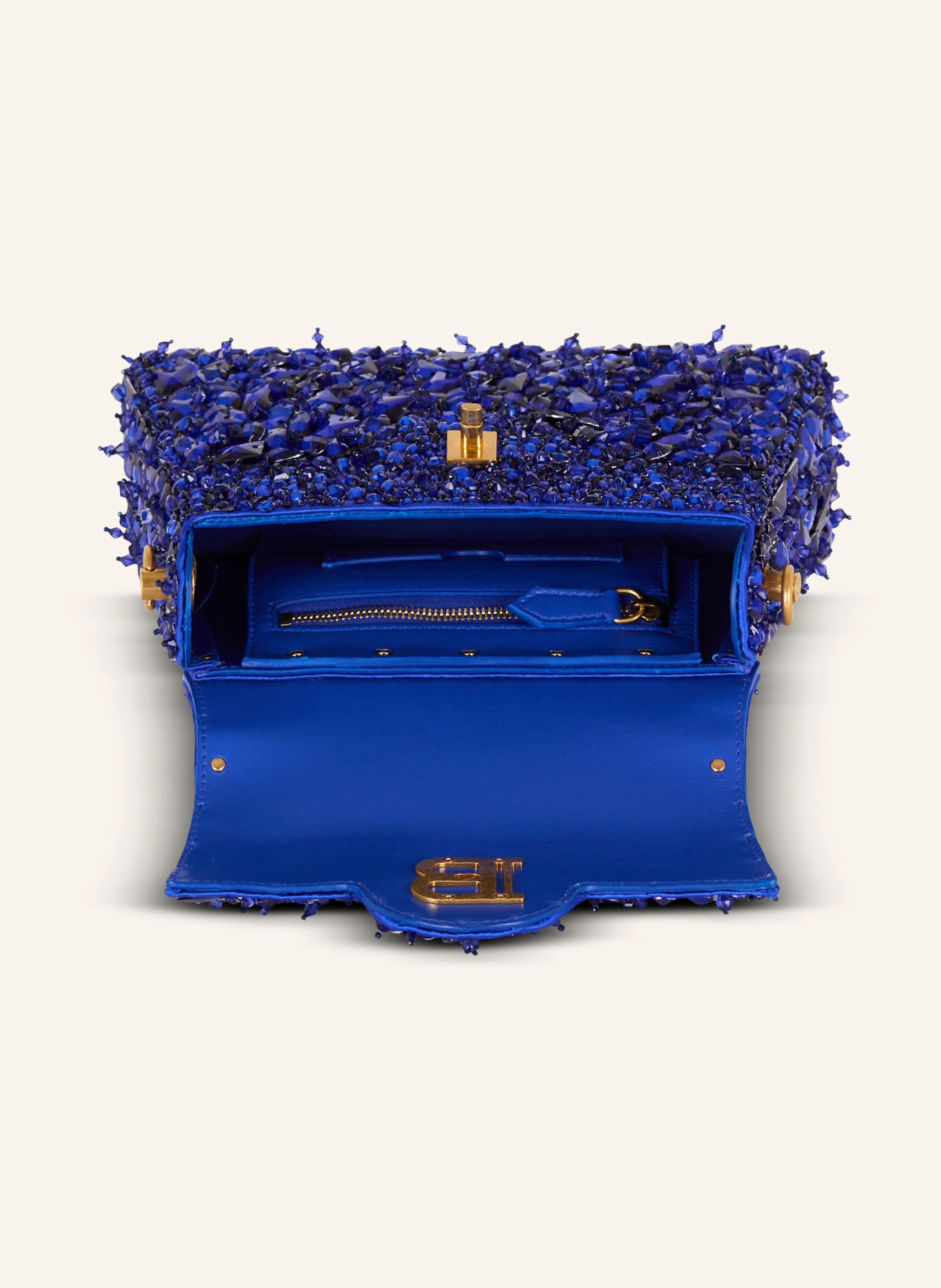BALMAIN Tasche B-Buzz Dynasty aus Leder und besticktem Satin
