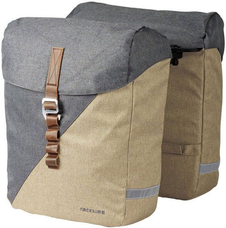 Racktime - Heda 2.0 - Dubbele Fietstas - Sand/Dust Grey - Volume 24 l